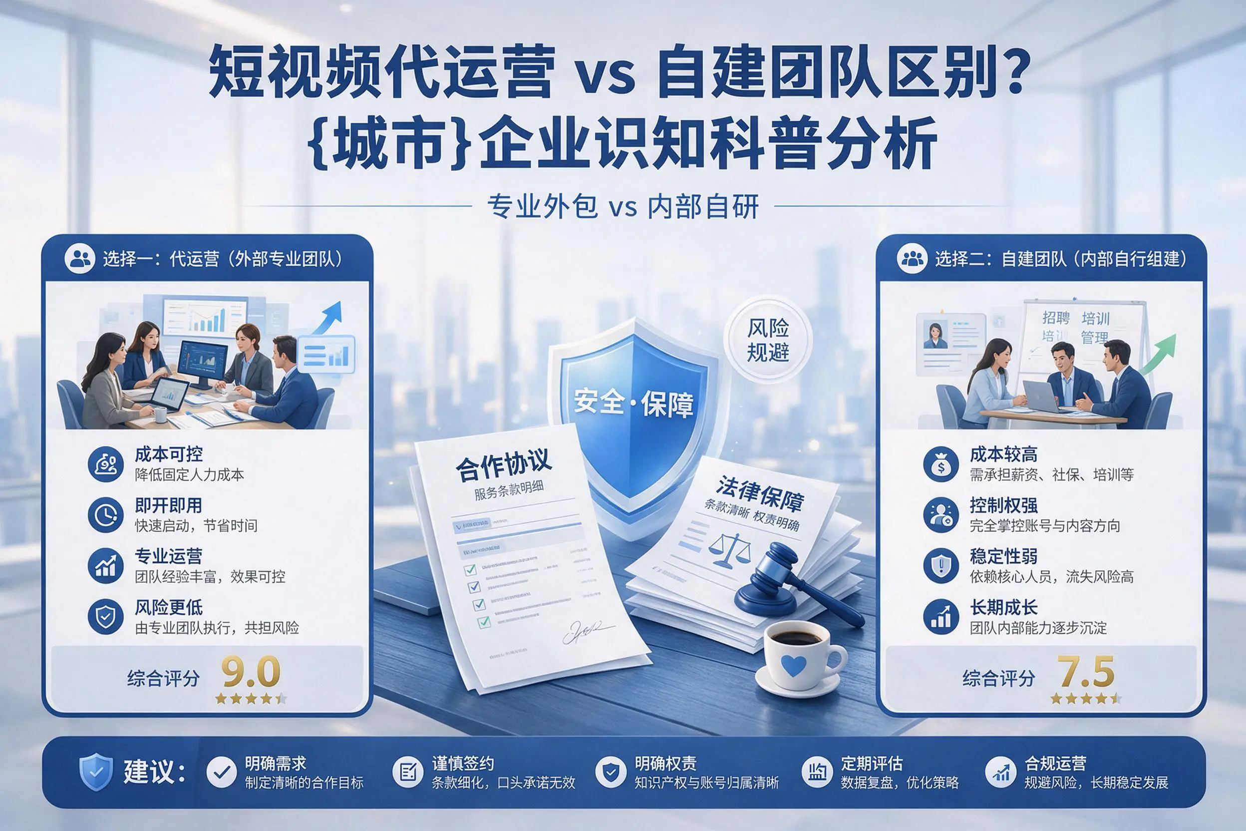 短视频代运营与自建团队区别?乐东企业认知科普分析