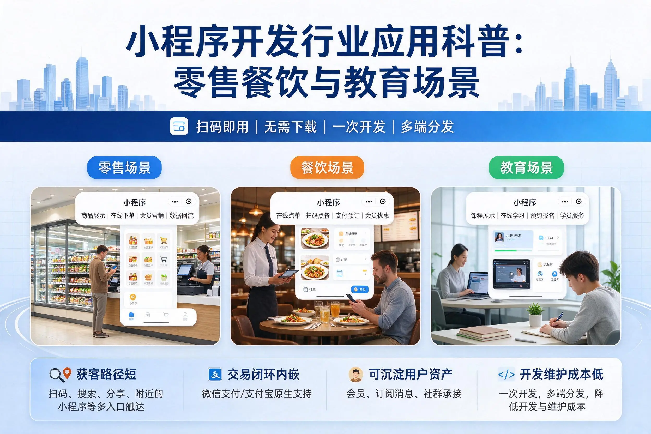 乐东小程序开发行业应用科普:零售餐饮与教育场景