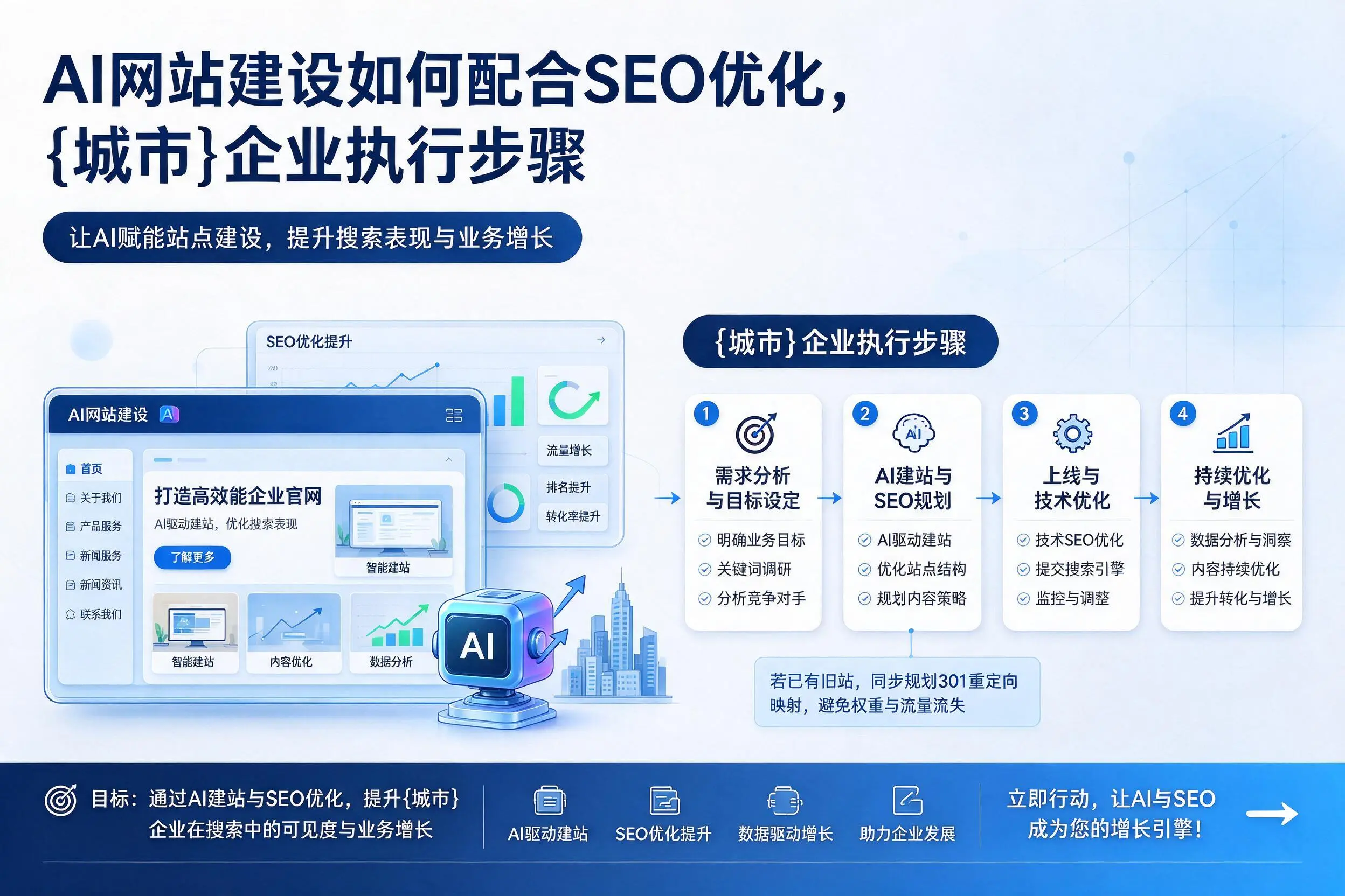 AI网站建设如何配合SEO优化，乐东企业执行步骤
