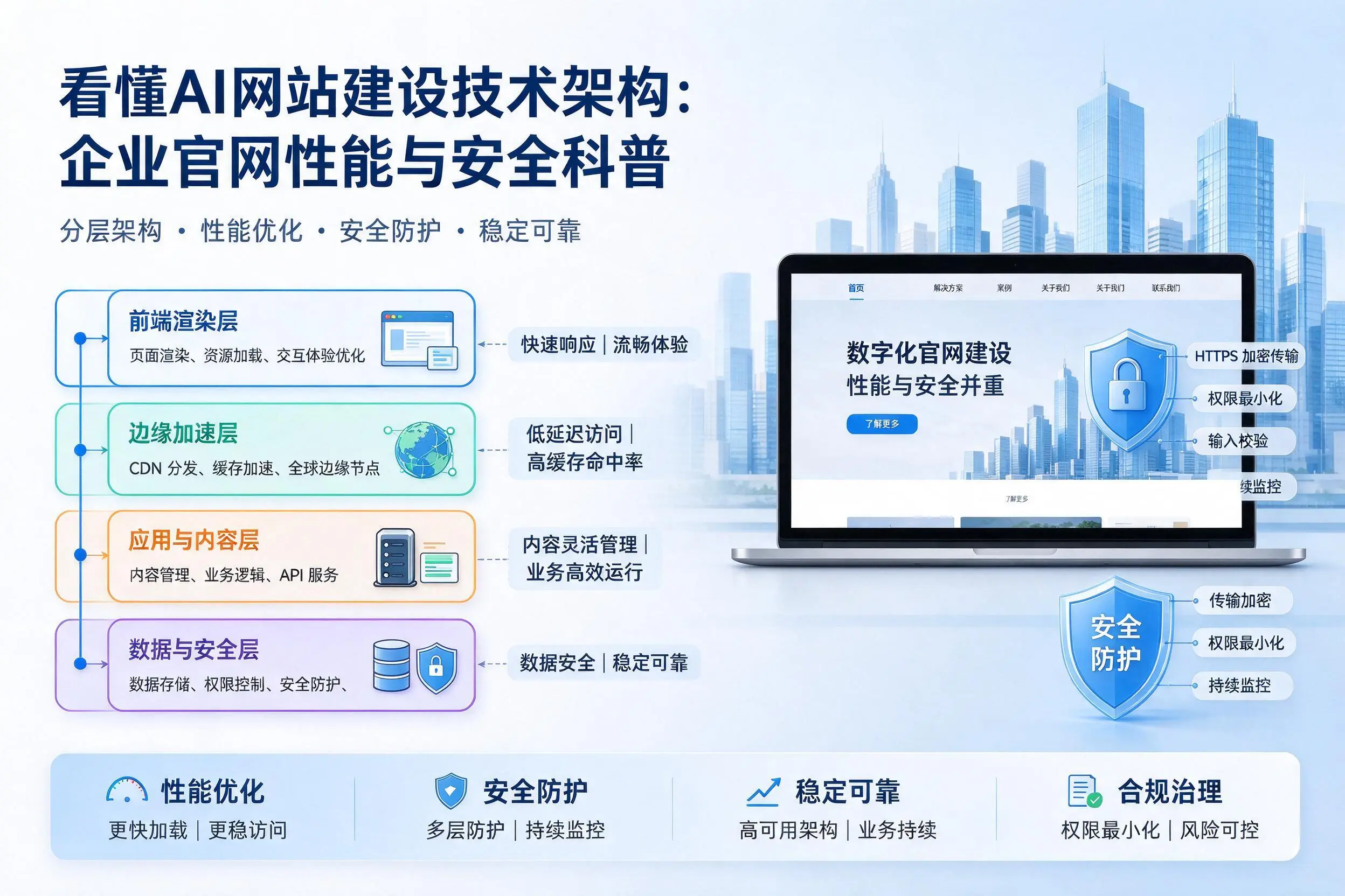 看懂AI网站建设技术架构：乐东企业官网性能与安全科普