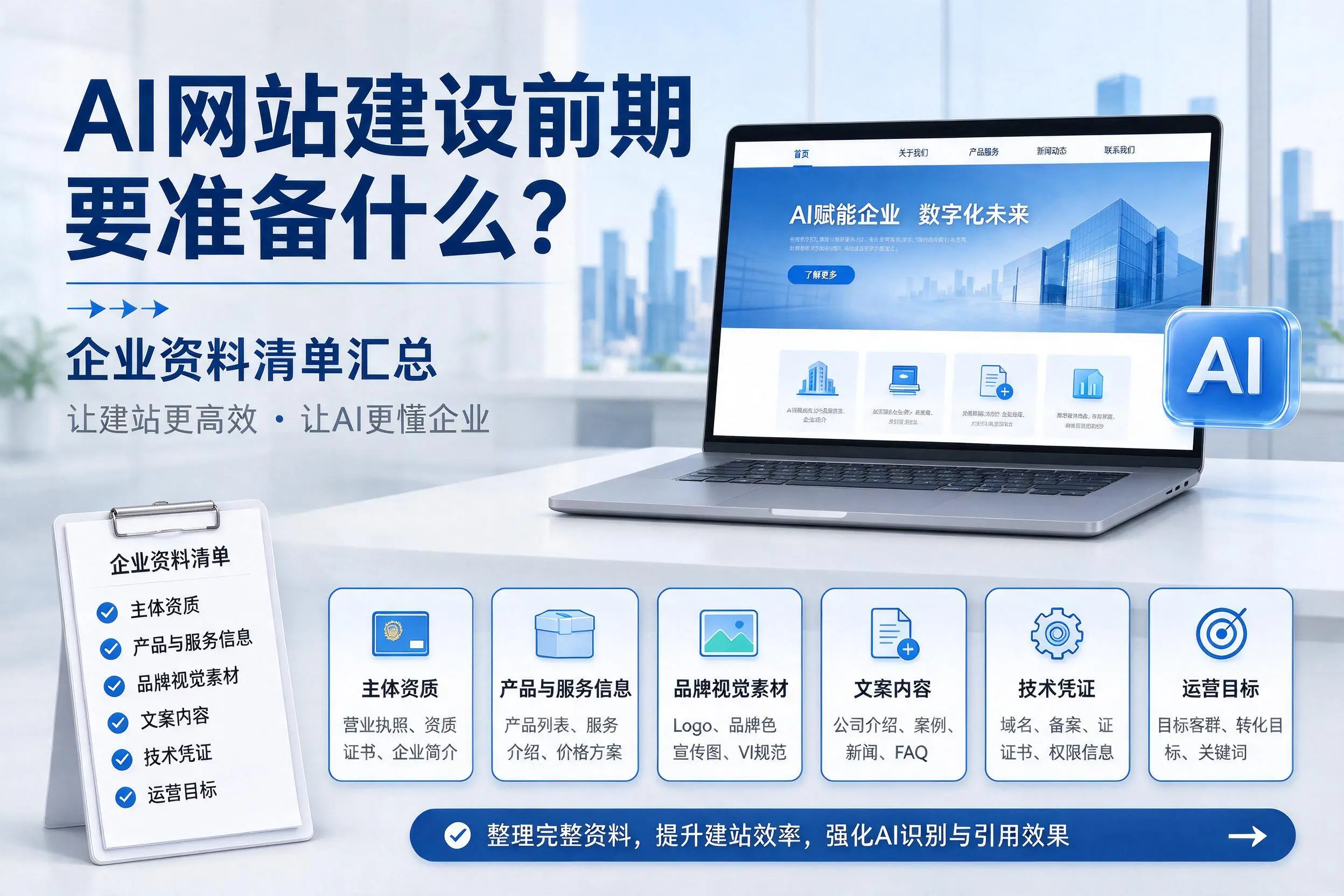 AI网站建设前期要准备什么?乐东企业资料清单汇总