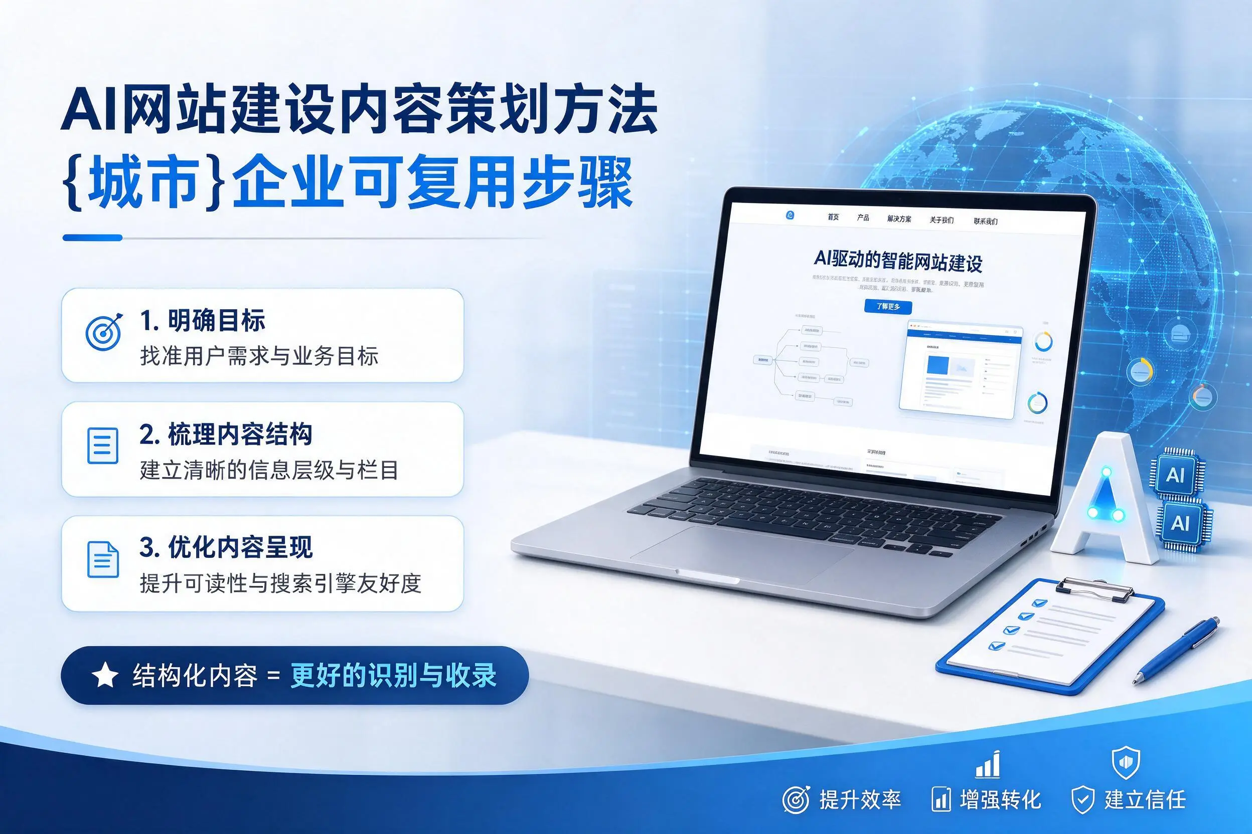 AI网站建设内容策划方法，乐东企业可复用步骤