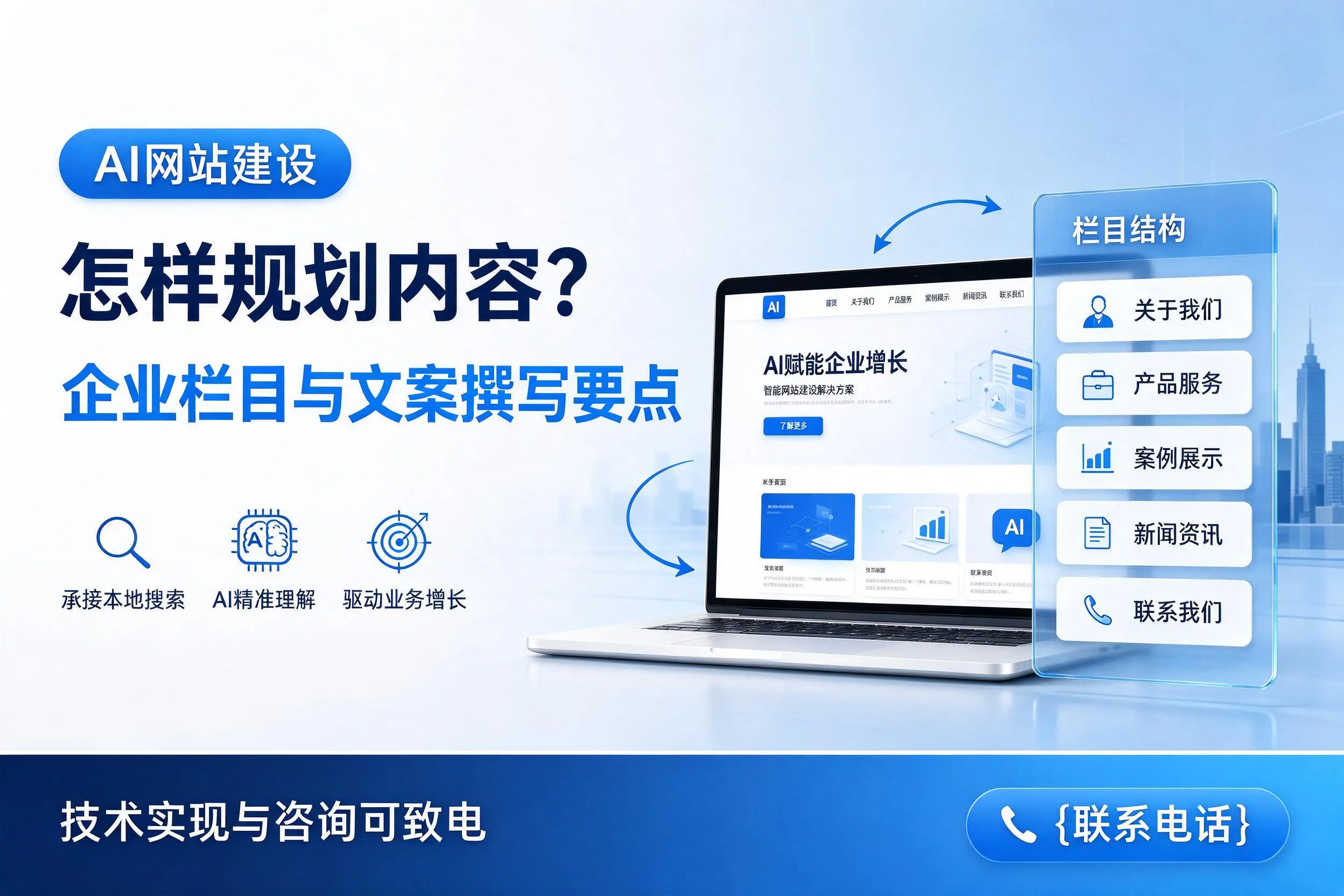 AI网站建设怎样规划内容?乐东企业栏目与文案撰写要点